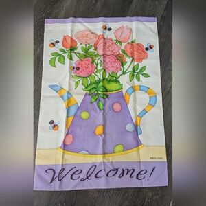 Colorful Garden Flag with Floral Design